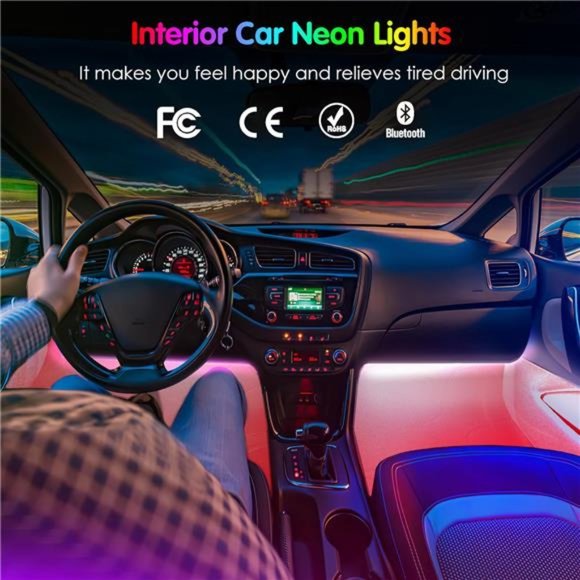 Interior Car Lights Keepsmile Car Accessories APP Control with Remote Music Sync - Picture 3 of 7